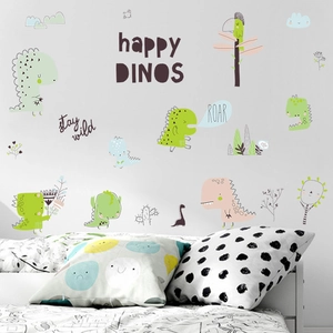 Détails d'autocollants muraux dinosaures mignons pour décoration de chambre d'enfant