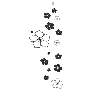 Minimalist black and white flower wall stickers with elegant floral pattern decoration