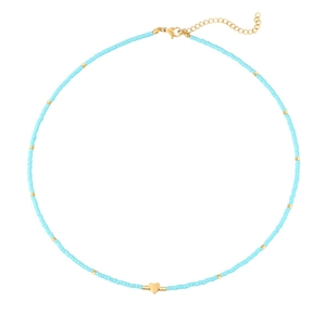 Collana di Perline Con Ciondolo a Cuore in Acciaio Inossidabile Perla Naturale d'Acqua Dolce Miyuki Choker Minimalista Donna