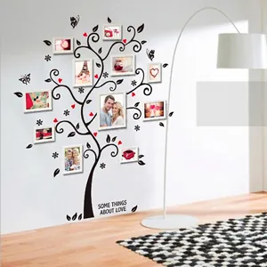 Removable Heart Tree Photo Frame Wall Stickers Black Tree Butterfly DIY Family Picture Decor For Living Room Bedroom