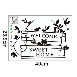 Detail view of Welcome Sweet Home wall sticker with birds and branches, 40cm x 28.5cm