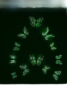 Luminous 3D double-layer butterfly stickers with glowing fluorescent effect in dark