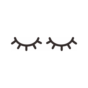 Creative black eyelash wall stickers for home decor featuring a minimalist closed eye design