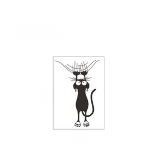 Sticker mural chat noir amusant pose grimpante décoration créative 18cm x 27cm