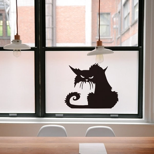 Spooky Black Cat Halloween Wall Sticker Waterproof PVC Silhouette Decal For Living Room Bedroom Bathroom Toilet Home Decoration