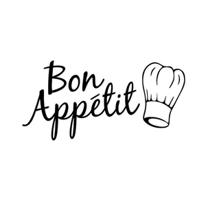 Bon Appétit wall sticker with chef hat icon for kitchen and restaurant wall decoration