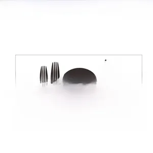 Detailed dimension map of Bon Appetit vinyl wall sticker with cutlery icons 57x25cm