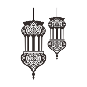 Islamic Ramadan lantern wall decals with geometric patterns for bedroom decoration
