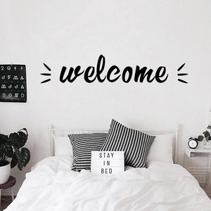 Welcome Lettering Wall Sticker Removable PVC Decal For Glass Door Salon Shop Cafe Home Decor Modern Nordic Handwriting Art Sticker