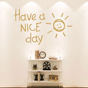 Sticker mural soleil scintillant Have a Nice Day pour décor de chambre et bureau