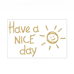 Détails de mise en page du sticker mural soleil doré Have a Nice Day de 25x39cm