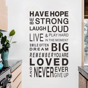 Inspirational Have Hope black wall decal stickers for modern kitchen and living room decor