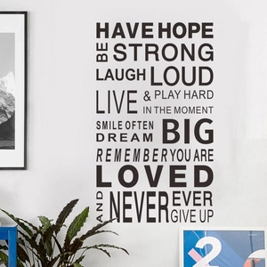 Minimalist black Have Hope wall decal for modern living room and home decor