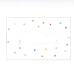 Gedetailleerde lay-out van kleurrijke Play Room muursticker met sterren en spreuken