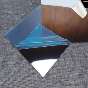 Self-adhesive acrylic mirror wall stickers with blue protective film for home decor