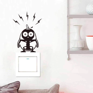 Cartoon Electric Bird Light Switch Sticker Creative Removable PVC Wall Decal For Home Bedroom Living Room Switch Decoration