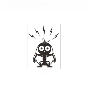 Detailed dimensions of cartoon bird light switch sticker measuring 13.5cm by 10cm