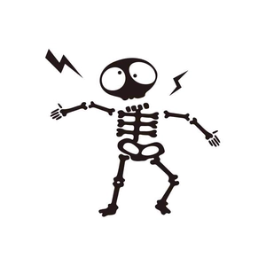 Cartoon ET skeleton wall sticker with lightning symbols for home decor and fun switch styling