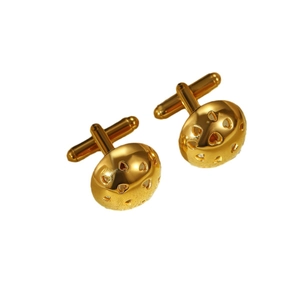 Elegant gold heart cutout stainless steel cufflinks for men's french shirts