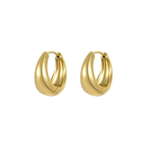 Minimalist matte gold droplet hoop earrings for women made of premium stainless steel