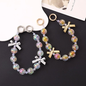 Catenina per Telefono con Perline Stella Iridescenti Dolce Fiocco in Lega Galvanizzata Pendente Farfalla Borsa