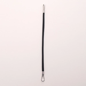 Minimalist black braided faux leather phone strap with silver metal swivel lobster clasps
