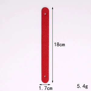 Red lychee grain PU leather wrist strap for phone case with pre-punched holes 18cm