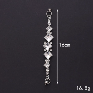 Sparkling silver chain for phone case DIY with horse eye rhinestones and clear crystals