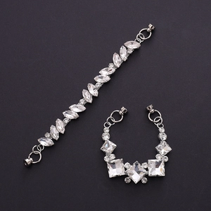DIY Rhinestone Phone Case Decoration Chain Marquise Square Crystal Metal Anti-lost Hand Strap Bracelet Jewelry Accessory