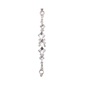 Silver crystal rhinestone chain with square and round stones for DIY phone case jewelry