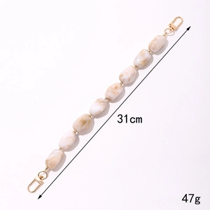 31cm marble resin chain strap with gold lobster clasps for phone case and handbag accessory