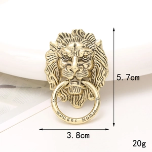 Colgante cabeza de león bronce vintage con anillo, 5,7x3,8 cm para manualidades DIY