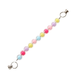 Colorful acrylic beaded mobile phone strap with translucent macaroon beads and silver clasps