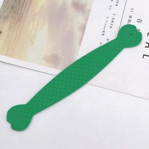 Green silicone strap with checkered pattern and heart bone shape for DIY accessories