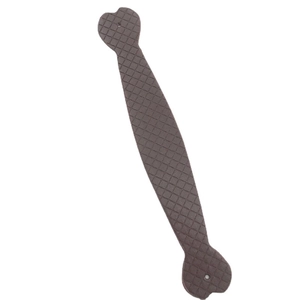 Deep brown quilted leather hand strap for DIY phone cases and bags with mounting holes