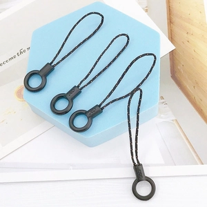Minimalist Black Round Hole Lanyard Connector DIY Phone Case Strap Rope Head For Mobile Phone Charm Keychain Hand Chain