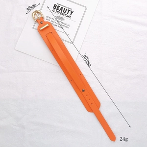Orange leather hand strap with gold buckle and rivets for phone case DIY fashion