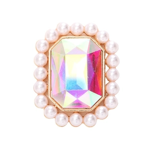 Vintage sieradenaccessoire met kleurrijke edelsteen en witte parels op goud