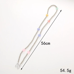 Multi-color star beaded crossbody chain for phone cases and bags, 56cm length