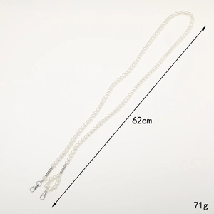 62cm pearl cross-body strap with silver lobster clasps for phone case and bag