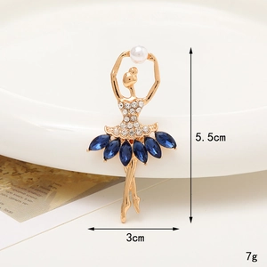 Détails de l'accessoire ballerine en alliage avec cristaux bleus et perle blanche