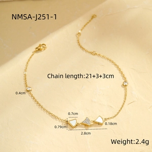 Spécifications de taille pour le bracelet de cheville doré avec pendentifs ginkgo