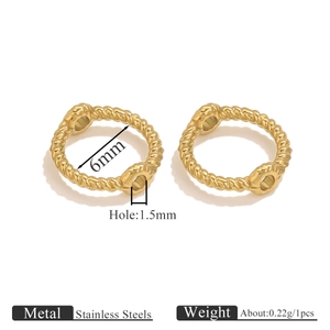 Details zu 6mm goldenen Edelstahlperlen mit 1,5mm Loch für DIY-Schmuckherstellung