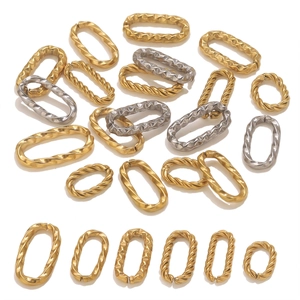 Geometrische Ovale Gedrehte Kettenglieder Aus Edelstahl Vergoldet Versilbert Verbinder Für DIY Schmuckherstellung Armband Halskette Zubehör