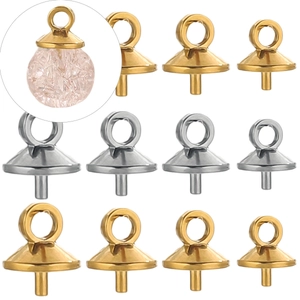 Gold and silver bell cap bead connectors for DIY jewelry pendant making accessories