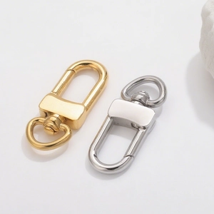 Polished gold and silver stainless steel swivel lobster clasps for DIY bag accessories