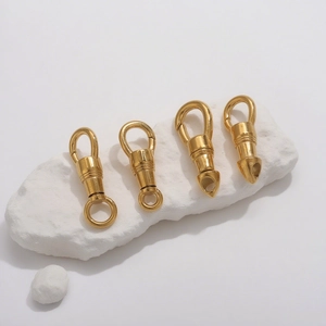 Polished gold stainless steel swivel lobster clasps in two styles for DIY jewelry