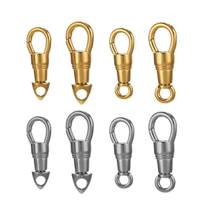 Polished stainless steel lobster clasps in gold and silver finishes for DIY jewelry