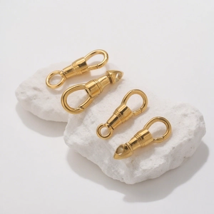 Polished gold stainless steel swivel lobster clasps for DIY jewelry and bag hardware