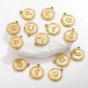 Roestvrij Stalen DIY Hangers Reliëf Vlinder Hart Kruis Hamsa Boze Oog Charms Voor Ketting Armband Oorbellen Sieraden Maken